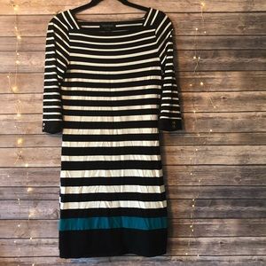 {WHITE HOUSE BLACK MARKET} Stripe Knee Length Dres